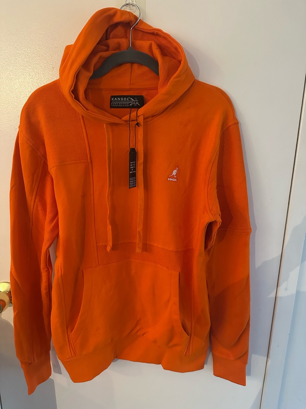 Kangol Orange Hoodie with Black Label